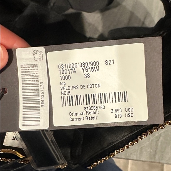 YSL Black Strapless Corset with Gold Trim - Picture 5 of 5